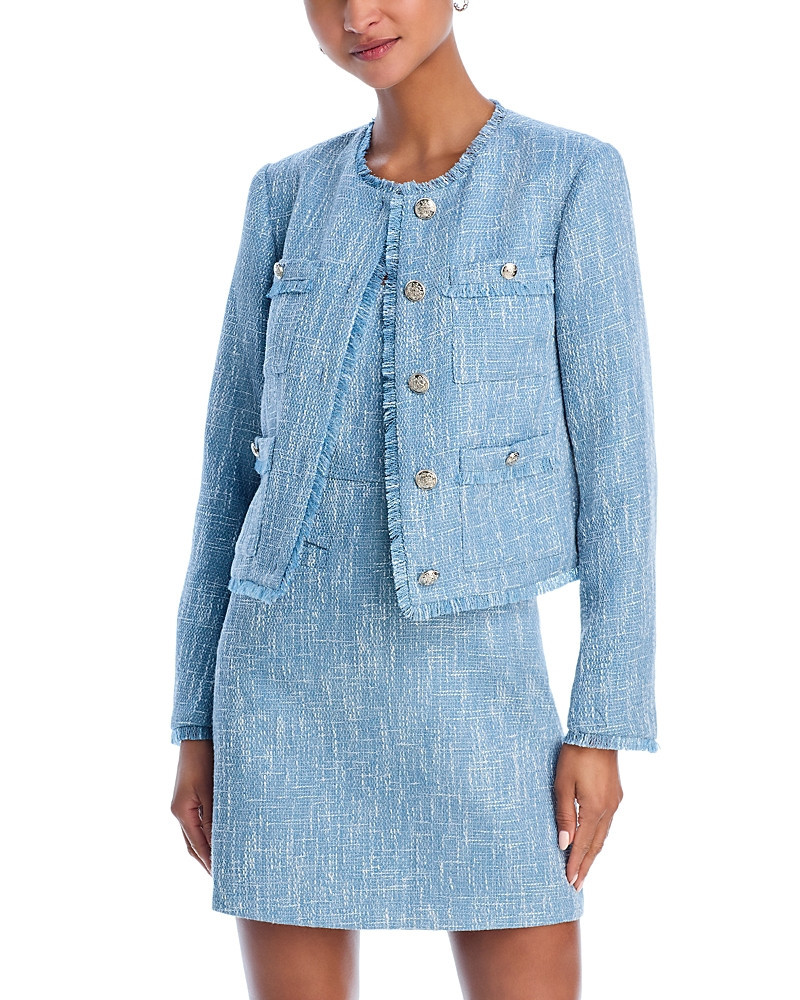 Aqua Boucle Tweed Jacket | Bloomingdale's (US)