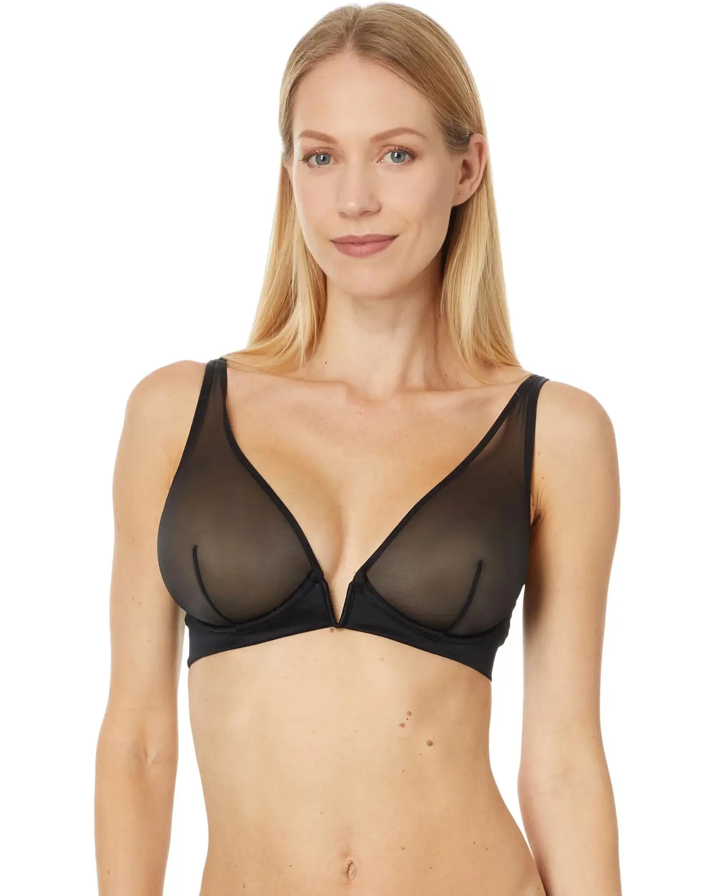 Chic Mesh Plunge Bra | Zappos
