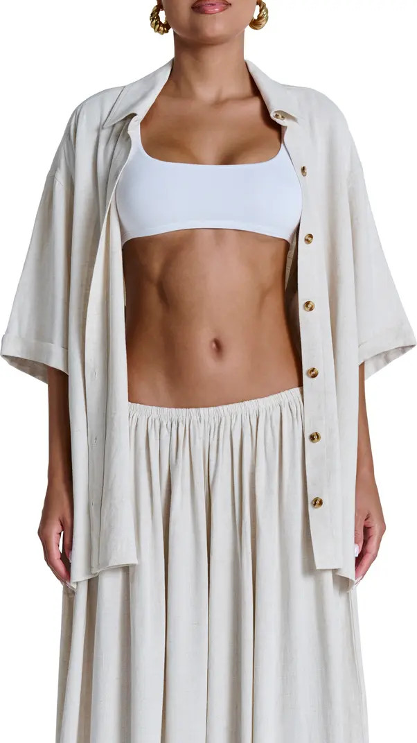 Naked Wardrobe Cotton & Linen Shirt | Nordstrom | Nordstrom