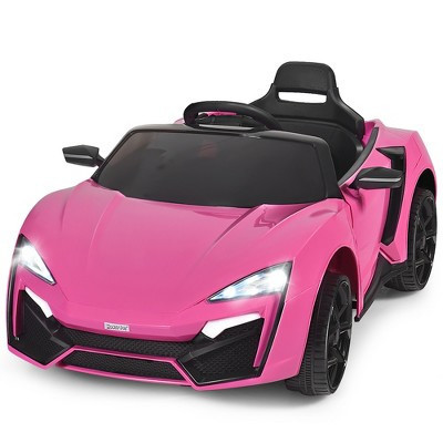 Costway 12V Kids Ride On Car 2.4G RC Electric Vehicle w/ Lights MP3 Openable Doors Pink | Target