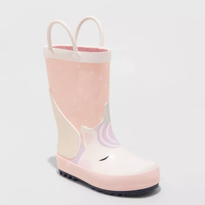 Toddler Girls' Neely Unicorn Rain Boots - Cat & Jack™ Pink 9 | Target