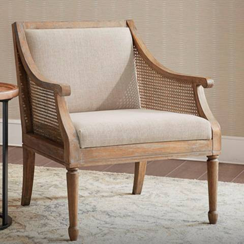 Isla Natural Fabric Accent Armchair | Lamps Plus