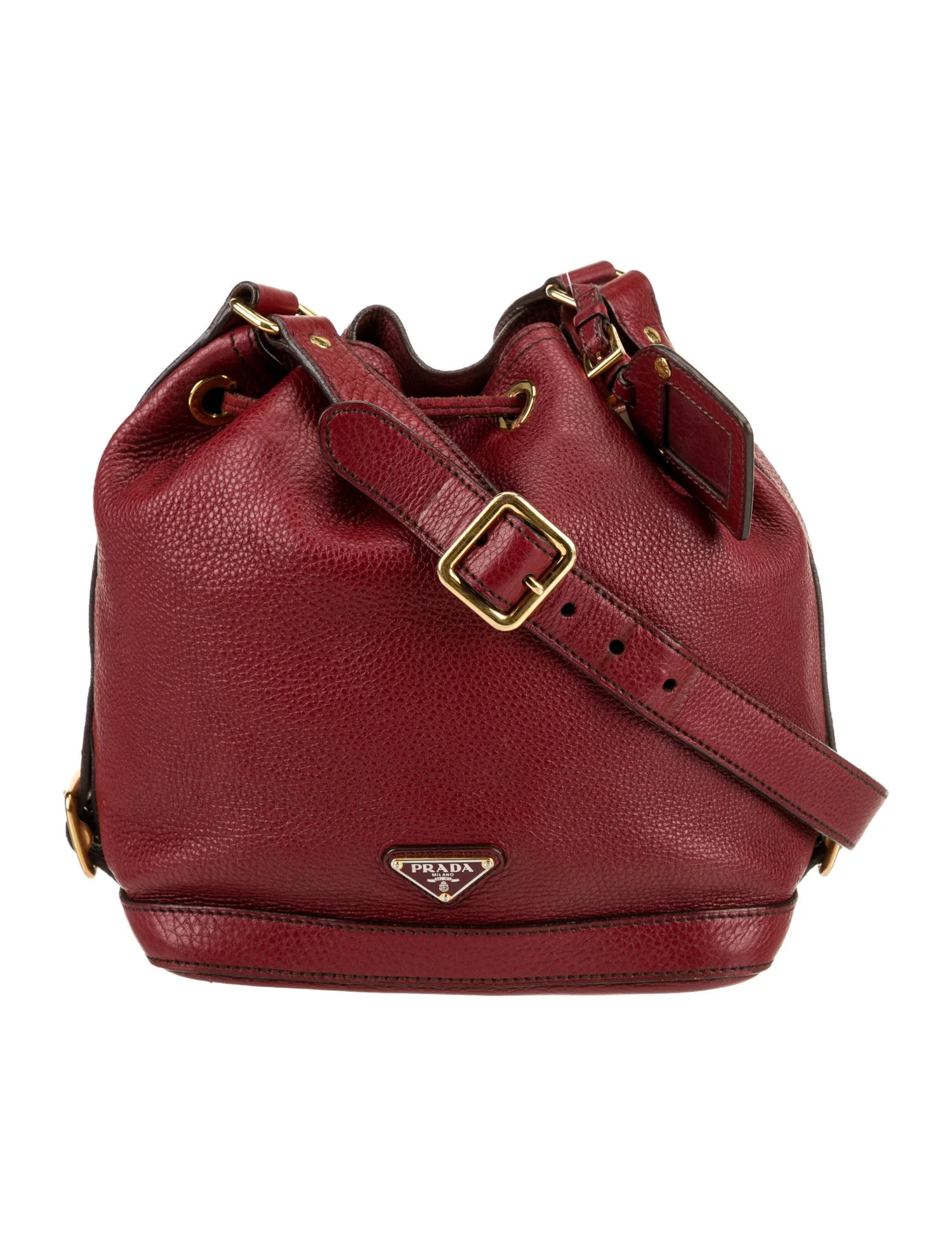 Enameled Metal Triangle Vitello Daino Bucket | The RealReal