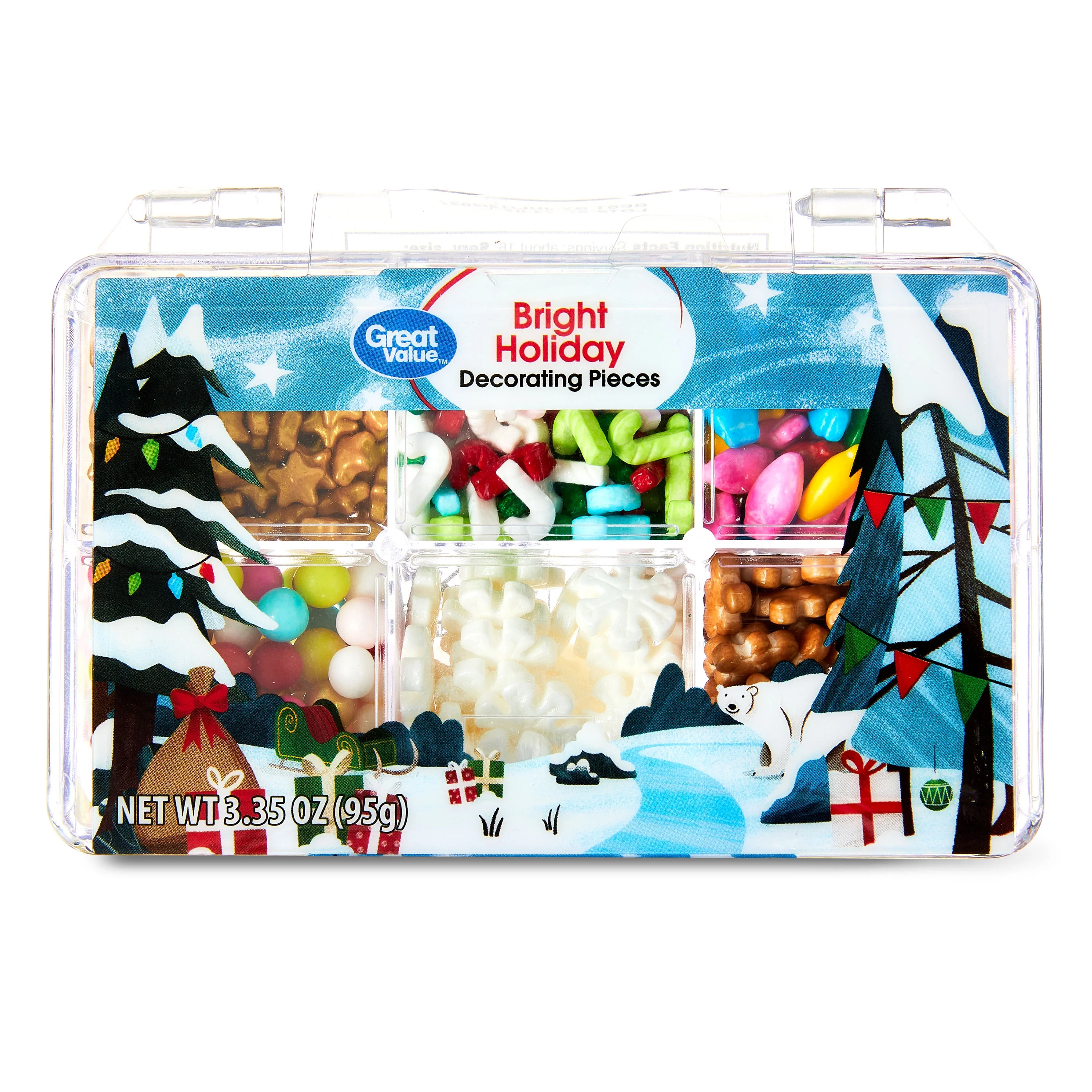 Great Value Bright Holiday Decorating Pieces, 3.35 oz | Walmart (US)