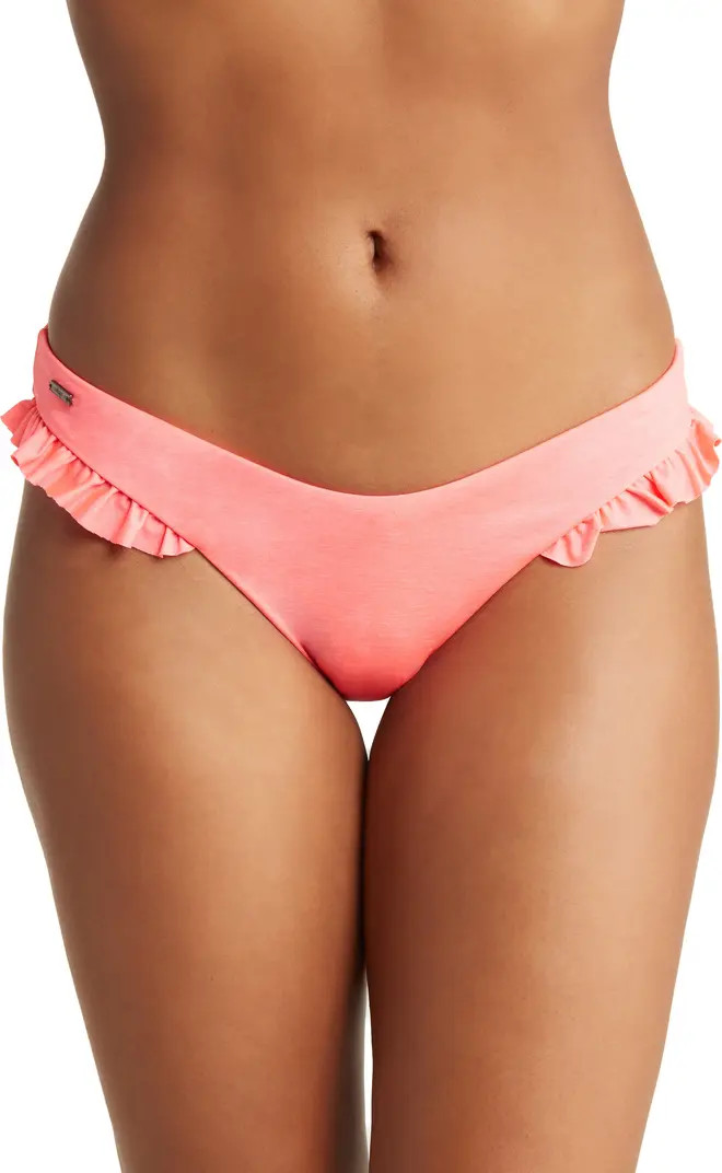 Maaji Deep Pink Voyage Ruffle Cheeky Reversible Bikini Bottoms | Nordstromrack | Nordstrom Rack