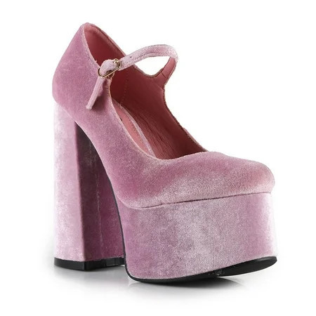 Women's Velvet Platform Block Heel Mary Jane Pumps | Walmart (US)