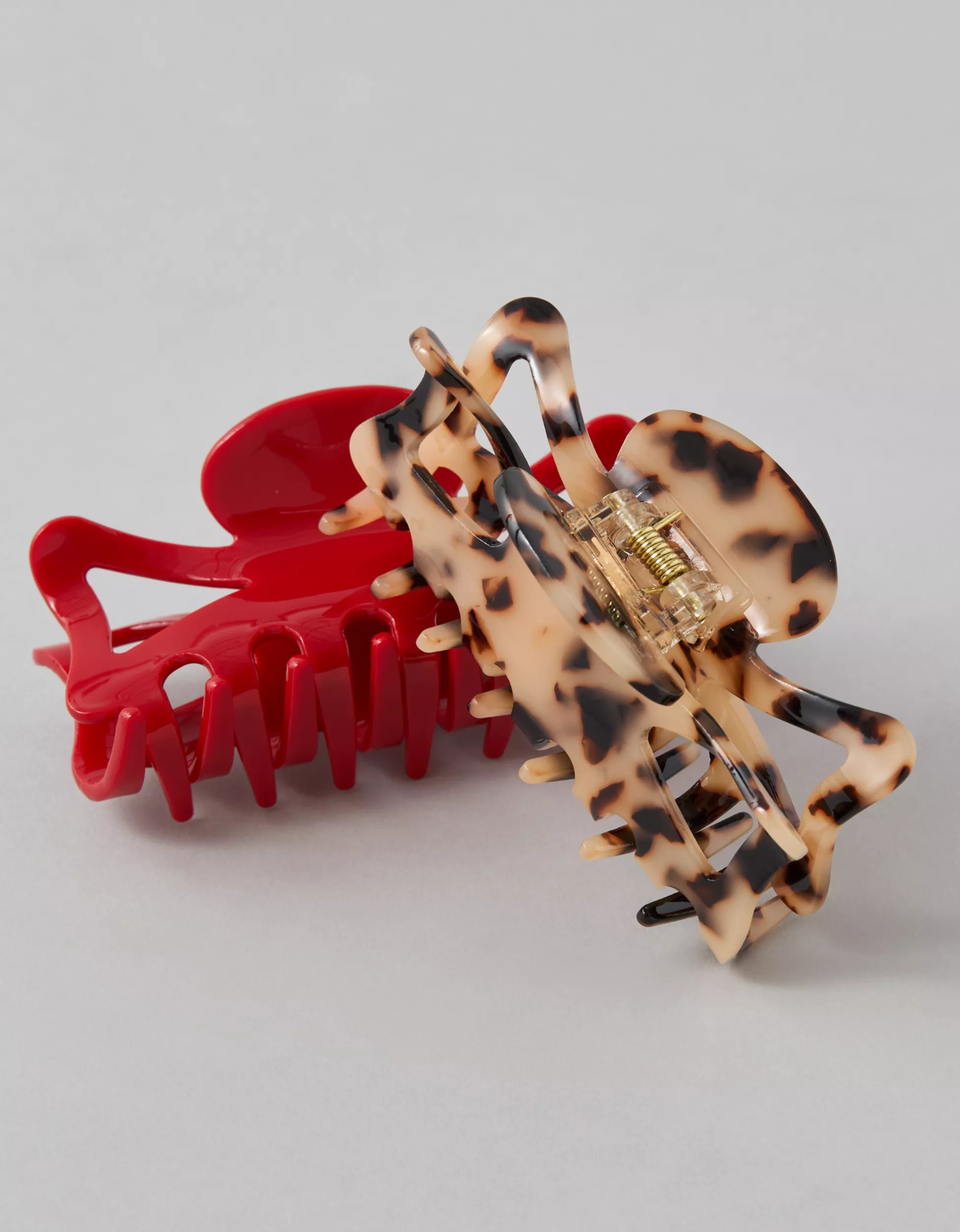 AE Red & Tortoise Claw Clips 2-Pack | American Eagle Outfitters (US & CA)