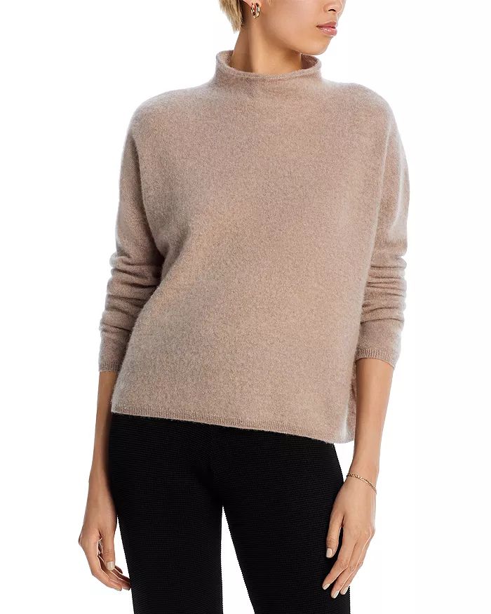 Rolled Edge Mock Neck Brushed Cashmere Sweater - 100% Exclusive | Bloomingdale's (US)