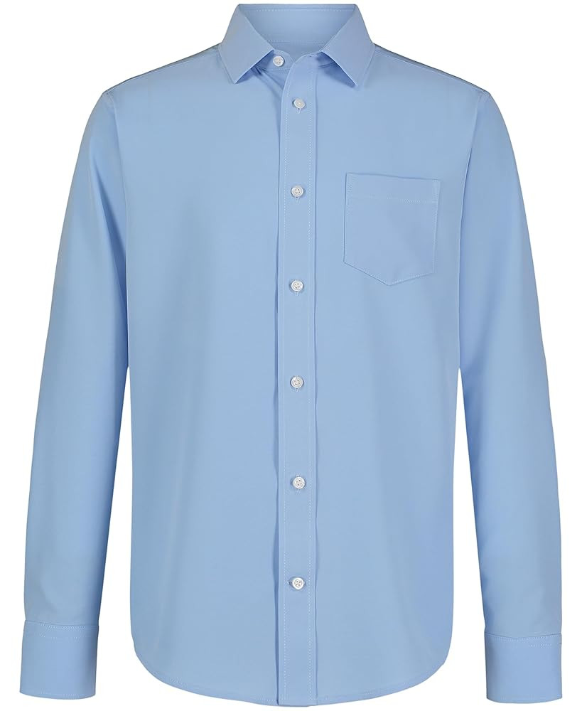 Nautica Big Boys' School Uniform Long Sleeve Performance Oxford Button-Down Shirt | Amazon (US)