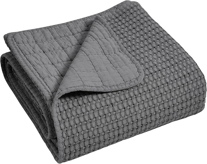 Levtex Home - Mills Waffle - Throw - Charcoal Cotton Waffle - Throw Size 50 x 60in. | Amazon (US)
