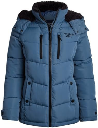 Reebok Womens Puffer Jacket - Heavyweight Puffer Coat with Faux Fur Trim Hood - Outerwear Down Wi... | Amazon (US)