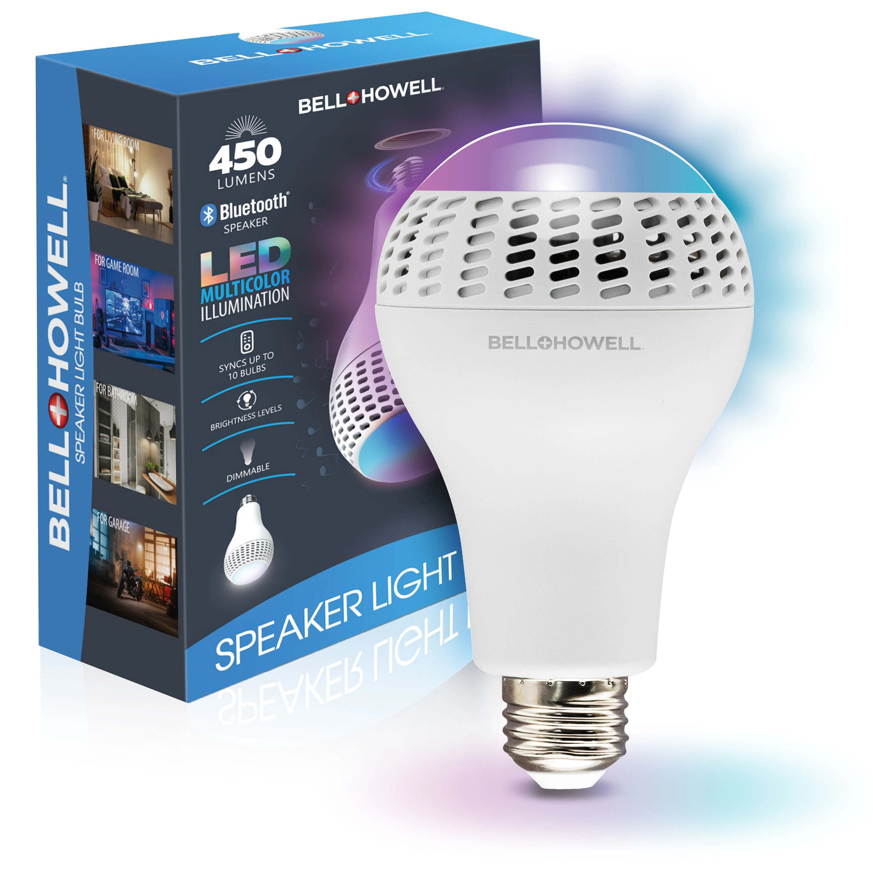 BELL + HOWELL Multimedia 10 -Watt EQ A19 Full spectrum E26 Dimmable LED Specialty Light Bulb | 6143QP-36 | Lowe's