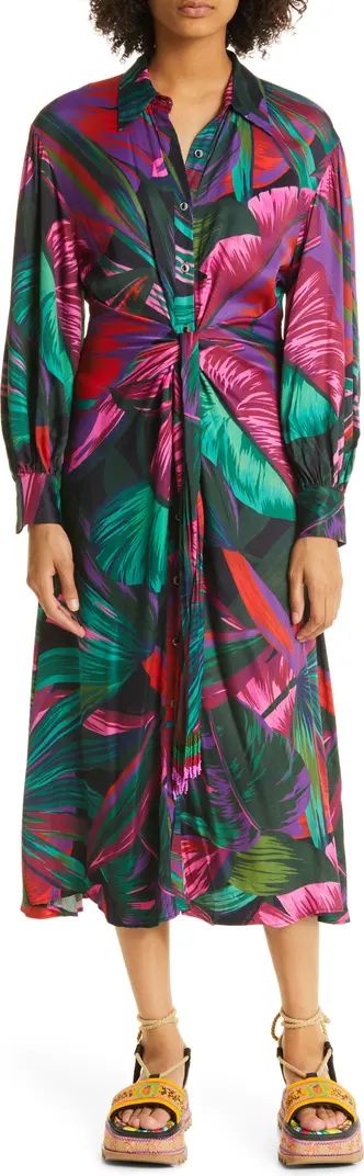 FARM Rio Midnight Leaves Long Sleeve Maxi Dress | Nordstrom | Nordstrom