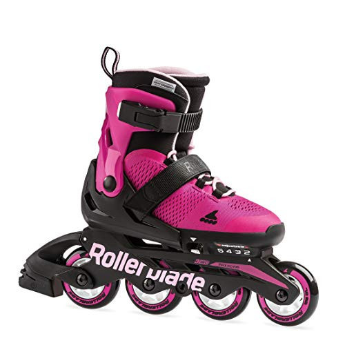 Rollerblade Microblade Girl's Adjustable Fitness Inline Skate, Pink and Bubble Gum, Junior, Youth Performance Inline Skates, Youth,Pink/Bubble Gum, Size Kids 5 - 8 | Amazon (US)