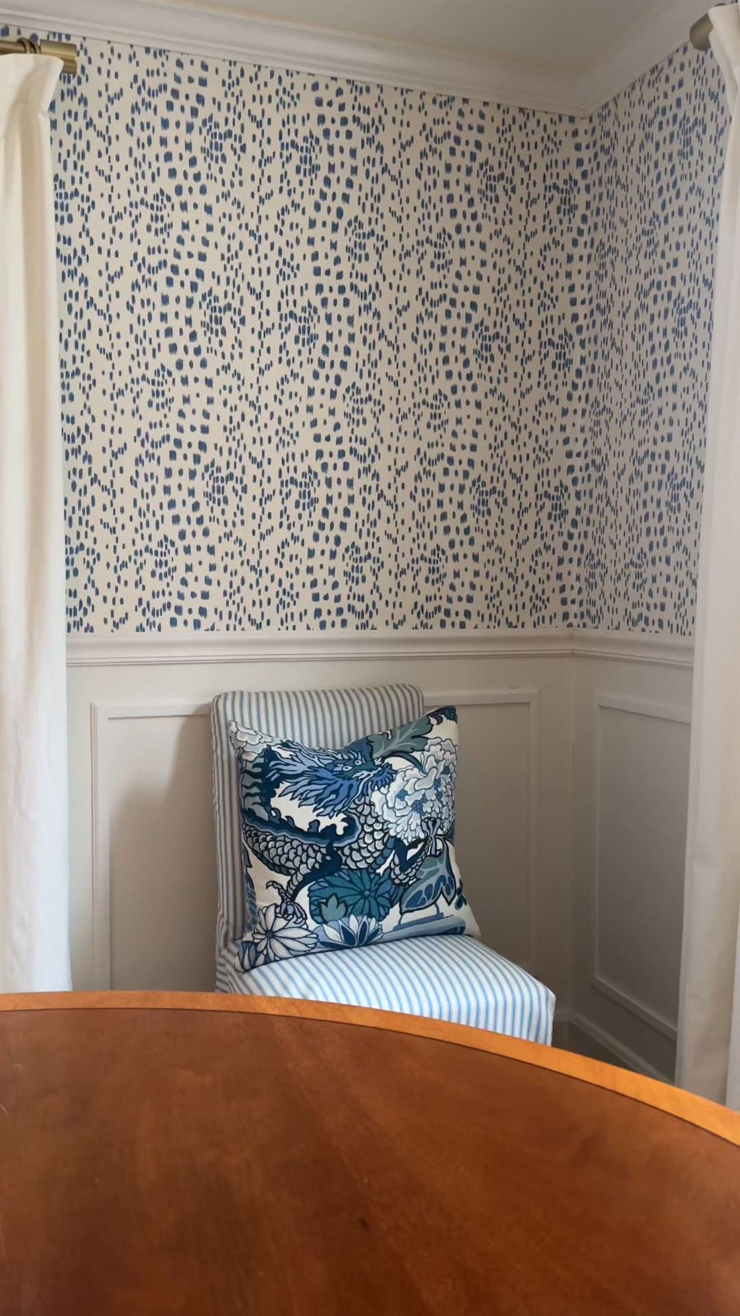 Bringing some favorites back out after the holidays…pillow, slipcovered chairs in our dining room with one of my most loved wallpaper prints of all time.

#LTKOver40 #LTKHome