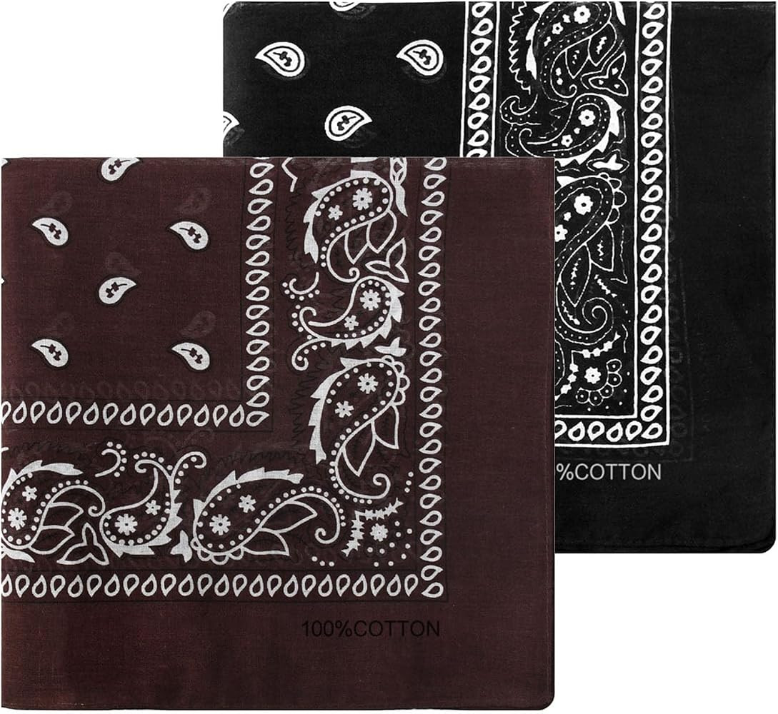 2 Pcs Bandana, 100% Cotton Paisley Bandanas For Men Women, Large Cowboy Bandana Headband Handkerc... | Amazon (CA)