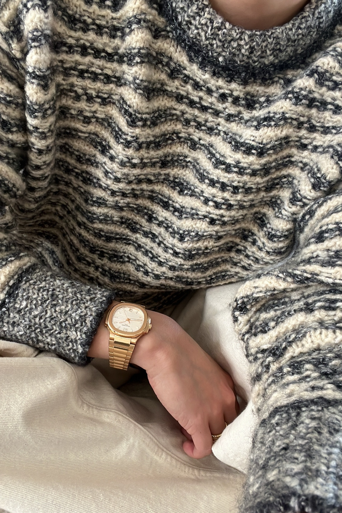 Cozy knit and go to denim 