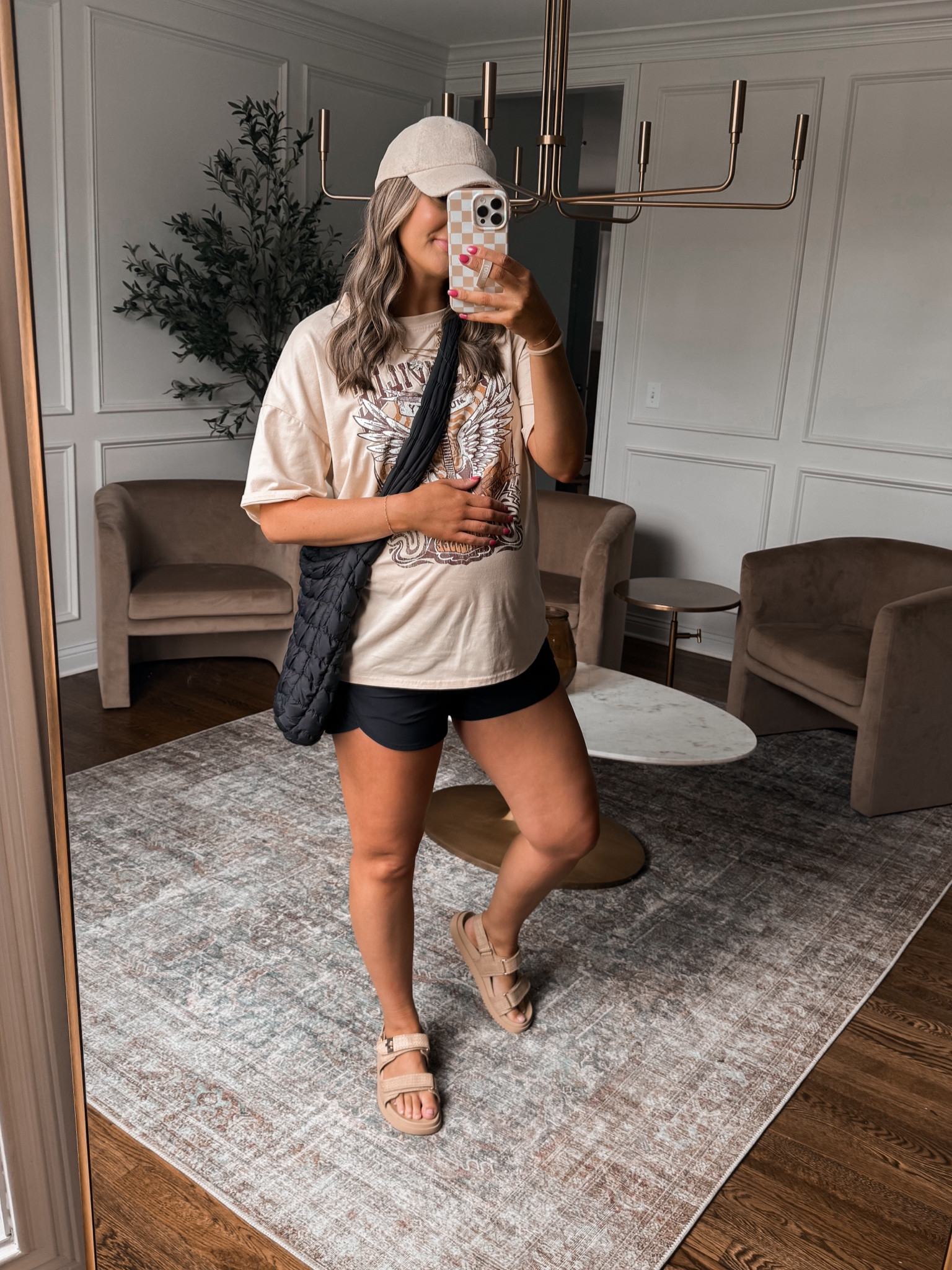 Casual summer outfit bump-friendly non maternity! I love this Amazon graphic tee and the Target active shorts are a favorite from last year! 

Sizing at 29 weeks:
Tee: size large
Shorts: size medium



#LTKBump #LTKFindsUnder50 #LTKStyleTip