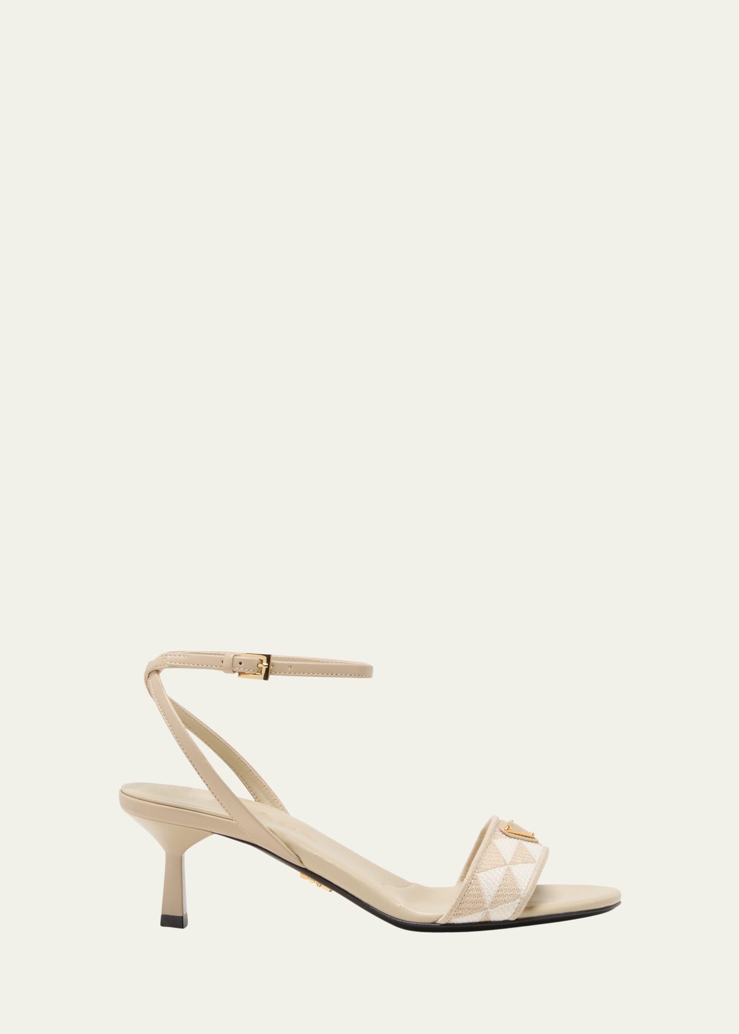 Prada Triangle Jacquard Ankle-Strap Sandals | Bergdorf Goodman