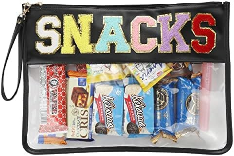 Leziazany Monogram black snack Clear Makeup letter Bag transparent Travel Stadium letter bags Sna... | Amazon (US)