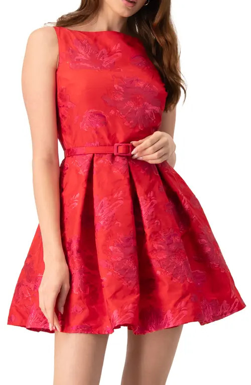 IVONNE Sleeveless Midi Dress with Round Neck in Red at Nordstrom, Size 12 | Nordstrom