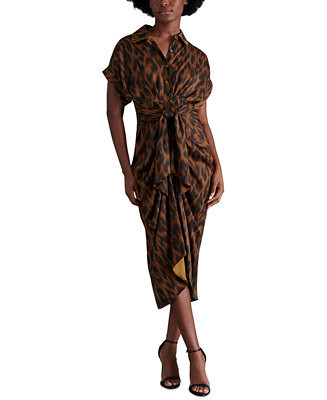 Women's Tori Tie-Front Midi Shirtdress | Macy's