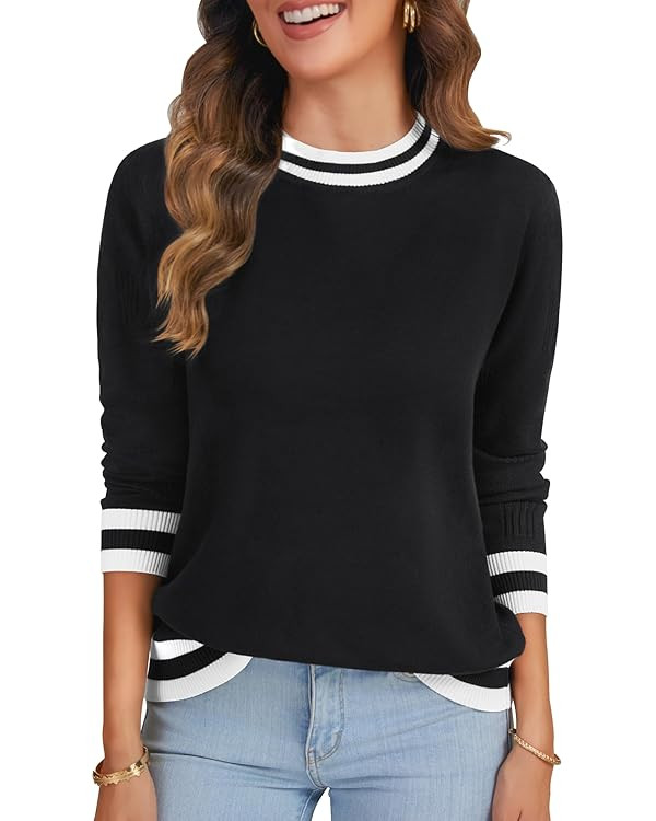 LYANER Women's Crew Neck Long Sleeve Lightweight Knit Pullover Elegant Sweater Shirt | Amazon (US)
