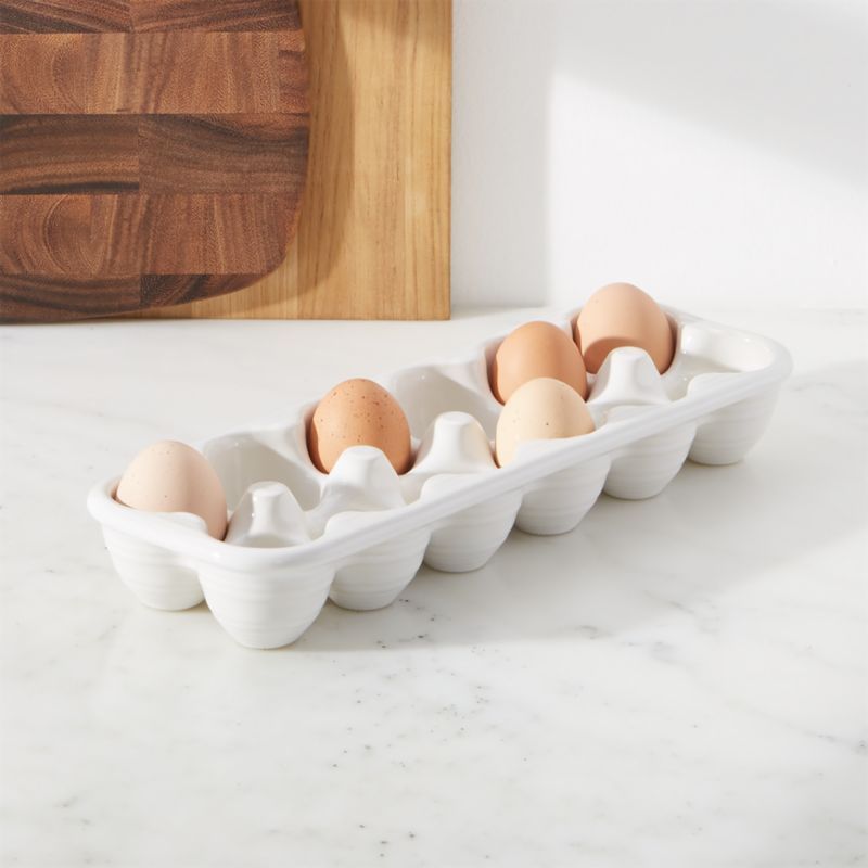 Farmhouse Ceramic Egg Crate + Reviews | Crate and Barrel | Crate & Barrel