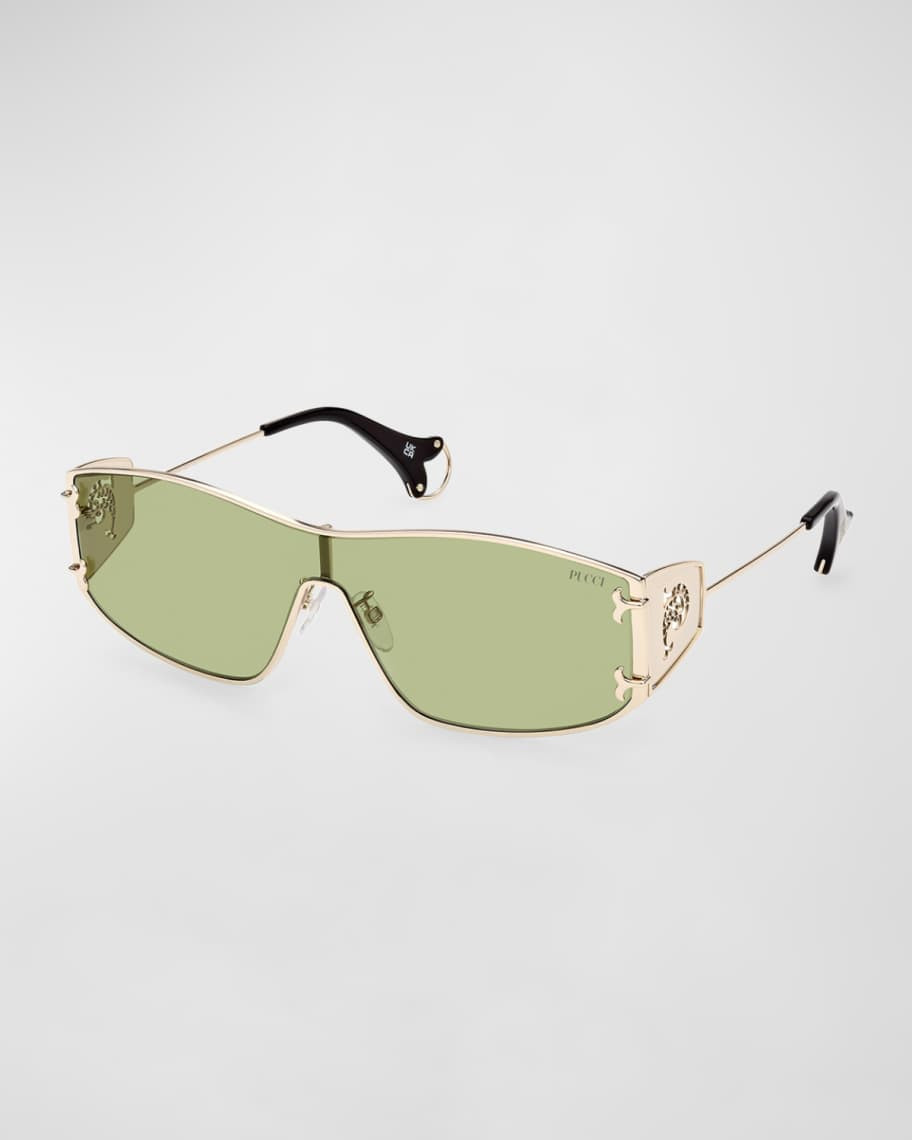 Metal & Acetate Shield Sunglasses | Neiman Marcus