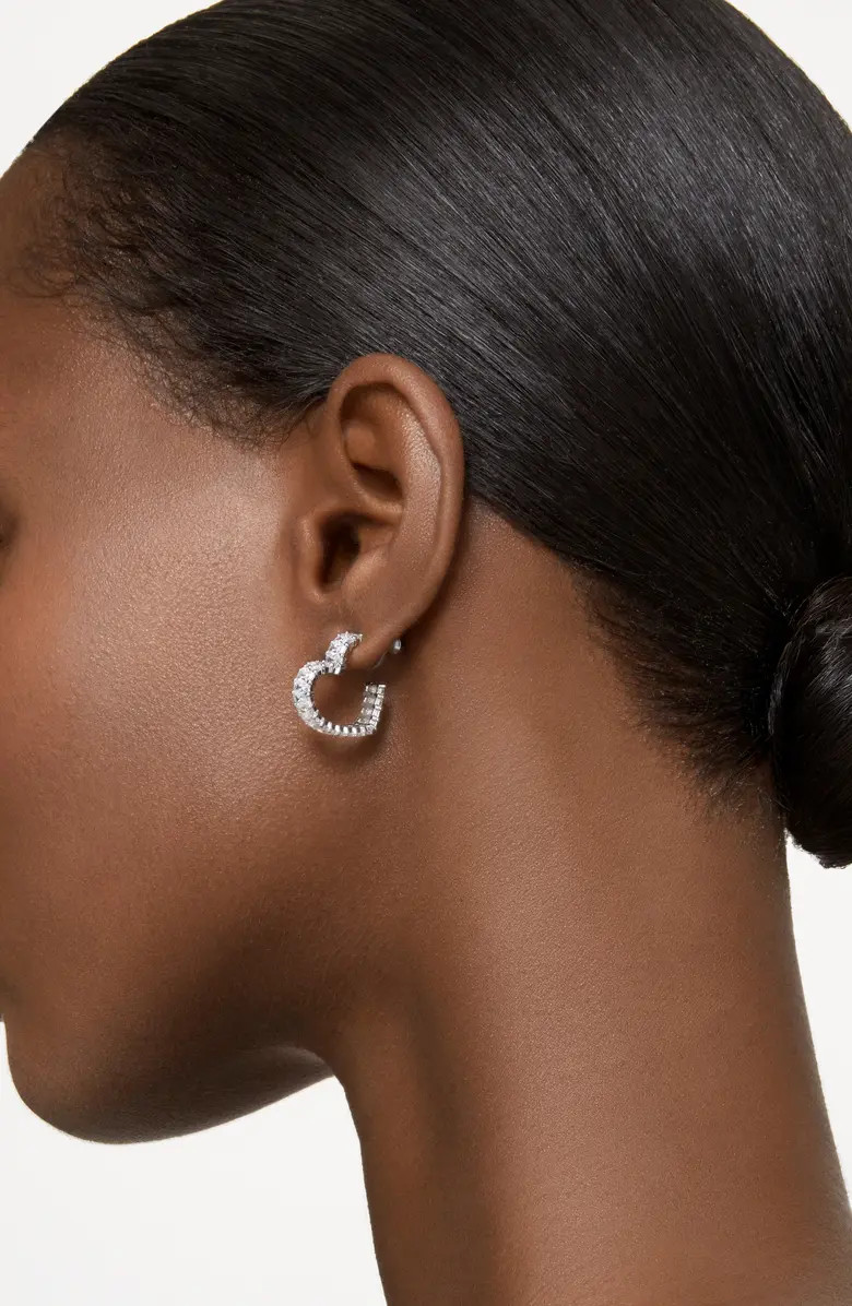Swarovski Matrix Small Heart Hoop Earrings | Nordstrom | Nordstrom