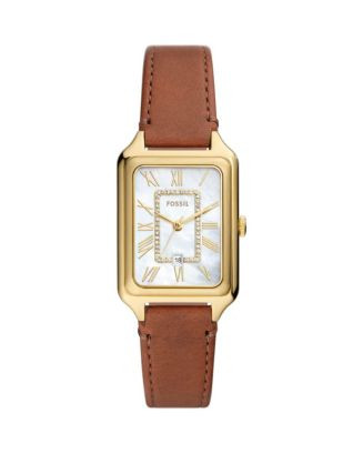 Raquel Three-Hand Date Medium Brown Leather Watch, 26mm x 40mm | Bloomingdale's (AU)