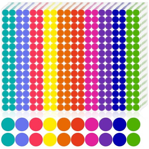 3000 PCS 1/2 Inch Colored Dot Stickers Round Color Coding Labels Circle Dots Labels Price Stickers Polka Circle Dots Sticker Label Sticker for Office, Classroom, Papers Etc | Amazon (US)