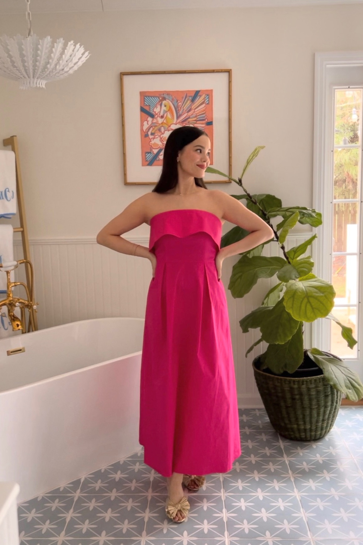Pink strapless Amazon dress under $100. I’m in a small & 5’2 for reference. The back is smocked. Would be so perfect for a spring or summer wedding guest dress!

#LTKunder100 #LTKwedding