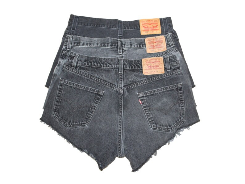 Upcycled Vintage Levi's Shorts Black Denim Mystery High | Etsy | Etsy (US)
