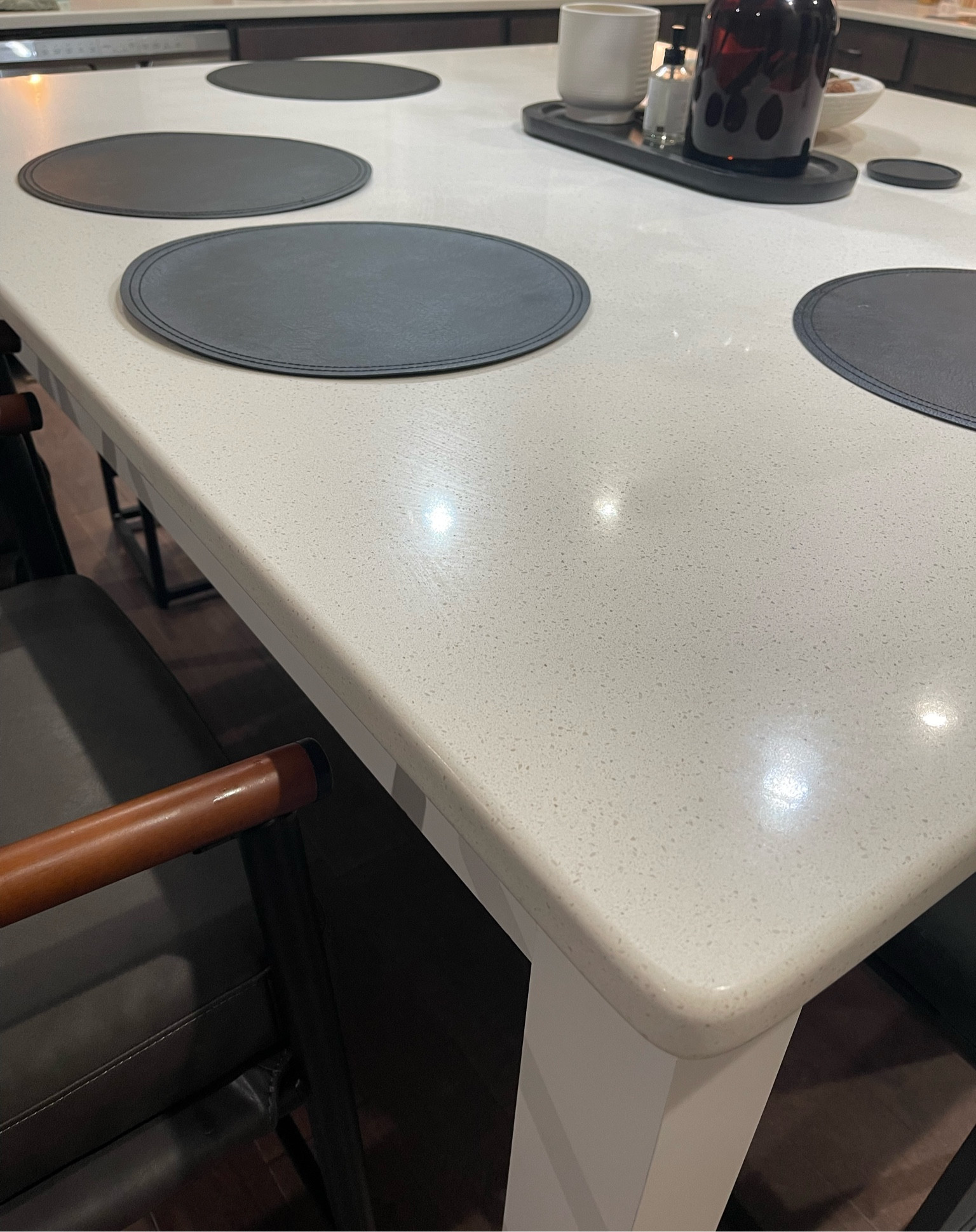 Kitchen favorites: black faux leather chargers from target

#LTKHome