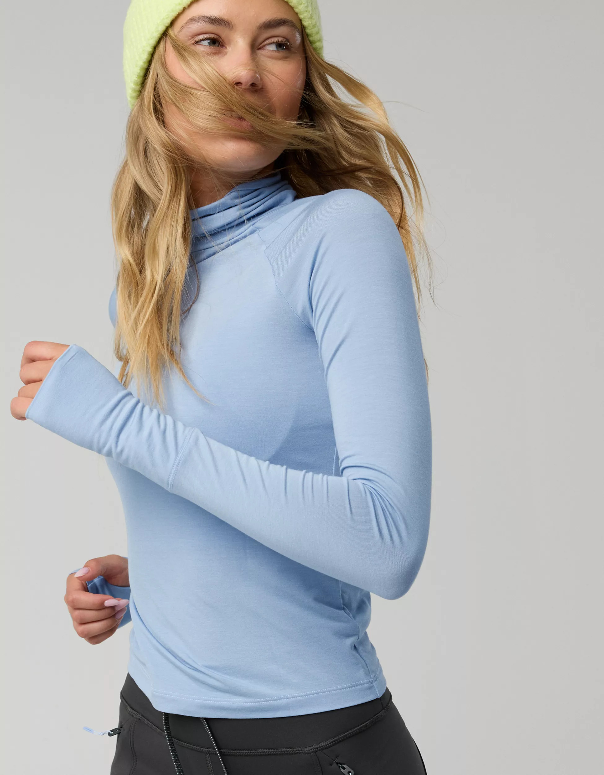 OFFLINE By Aerie Thumbs Up Long Sleeve Turtleneck Shirt | American Eagle Outfitters (US & CA)