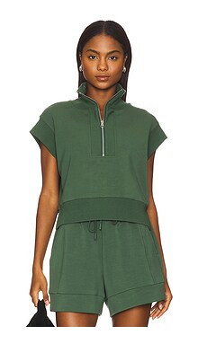 Varley Kelly Half Zip Sweatshirt in Cilantro from Revolve.com | Revolve Clothing (Global)