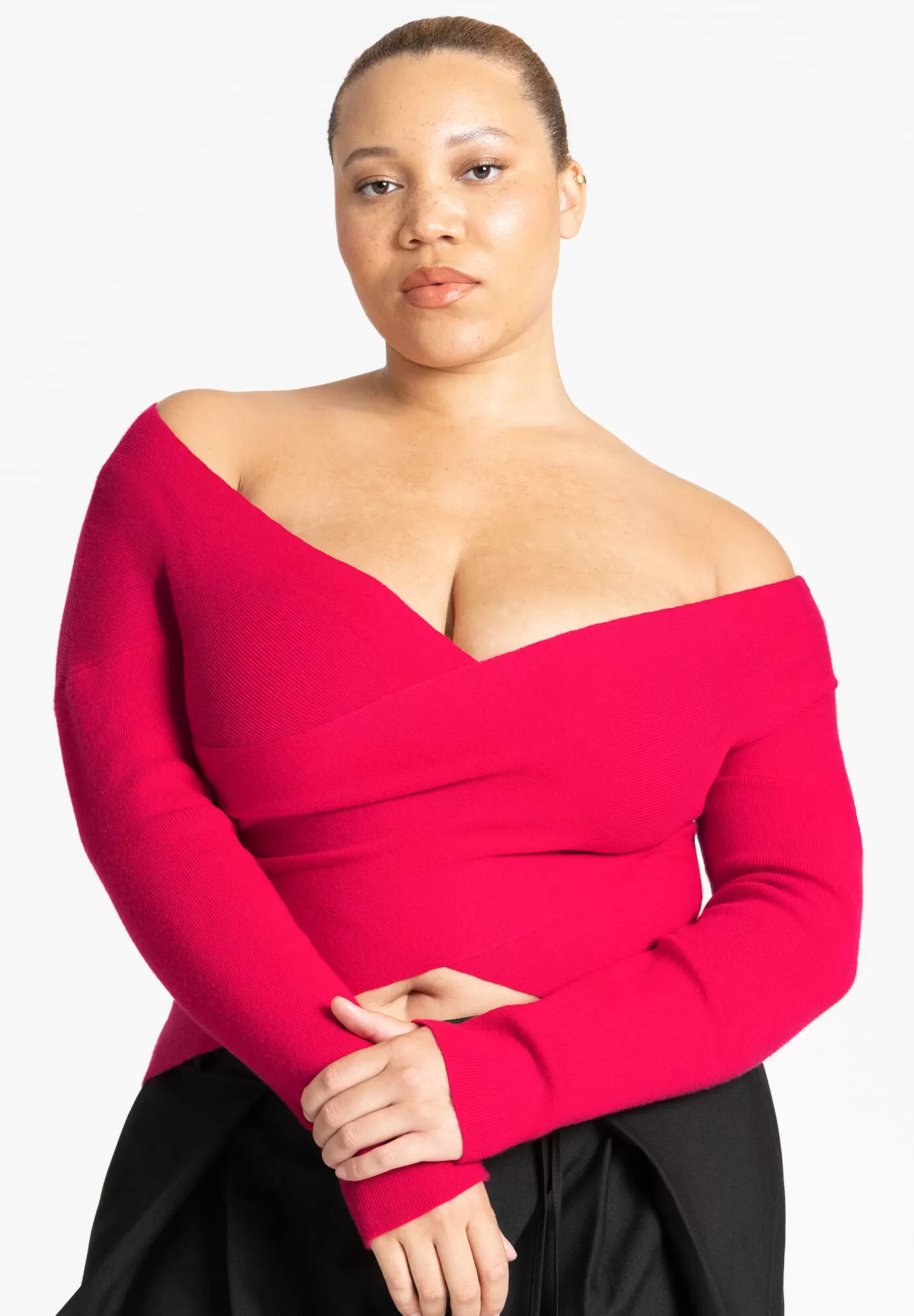 Wrap Front Cropped Sweater | Eloquii