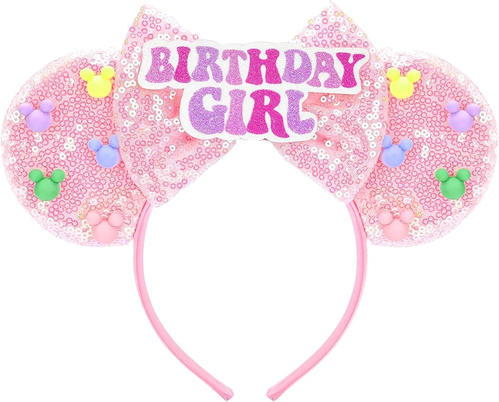 Birthday Girl Headband, Mouse Ears Headband for Women Girls Adult,Birthday Ears Hairs Accessories... | Amazon (US)
