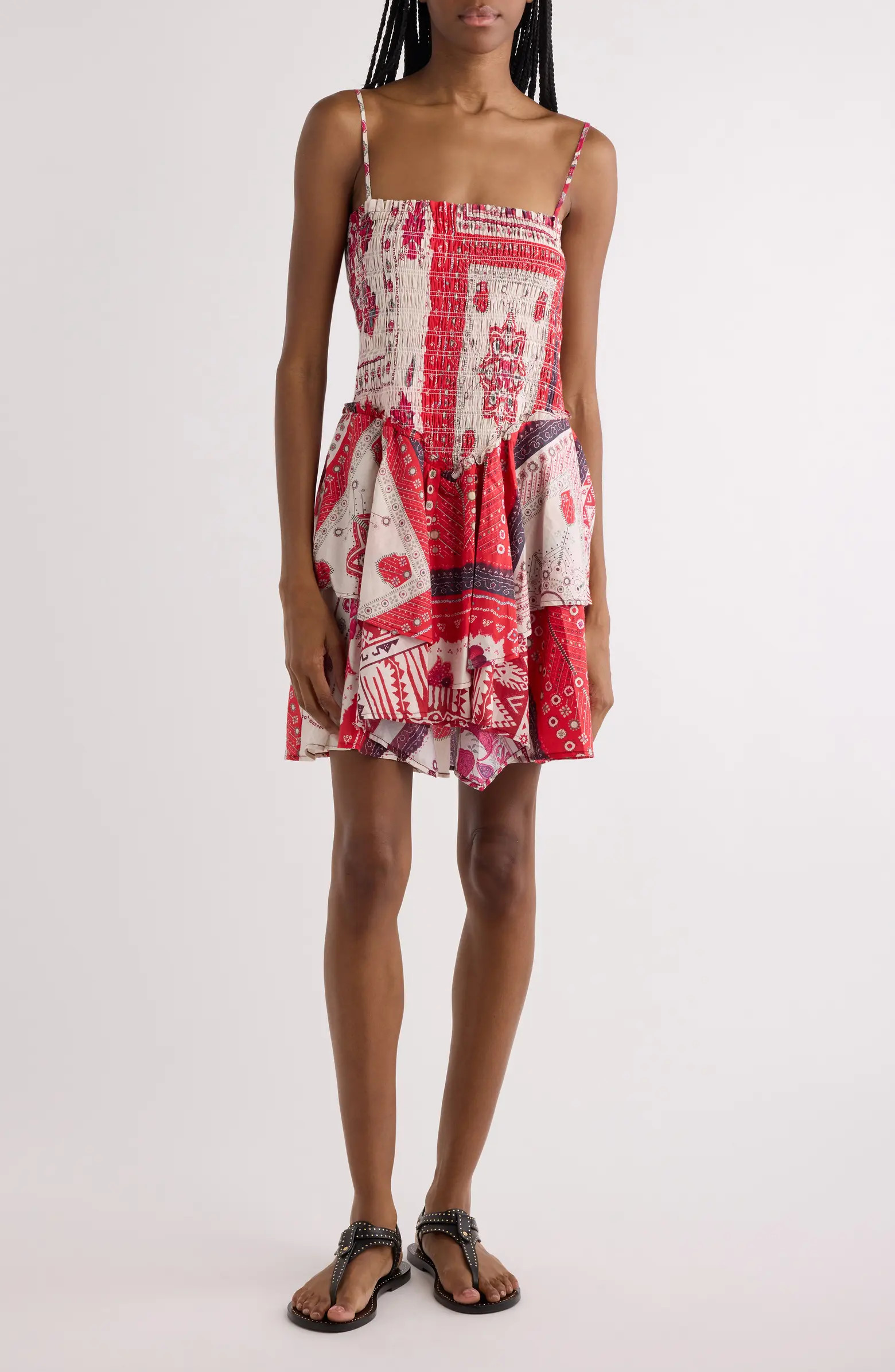 Anka Paisley Print Smocked Cotton Sundress | Nordstrom Rack