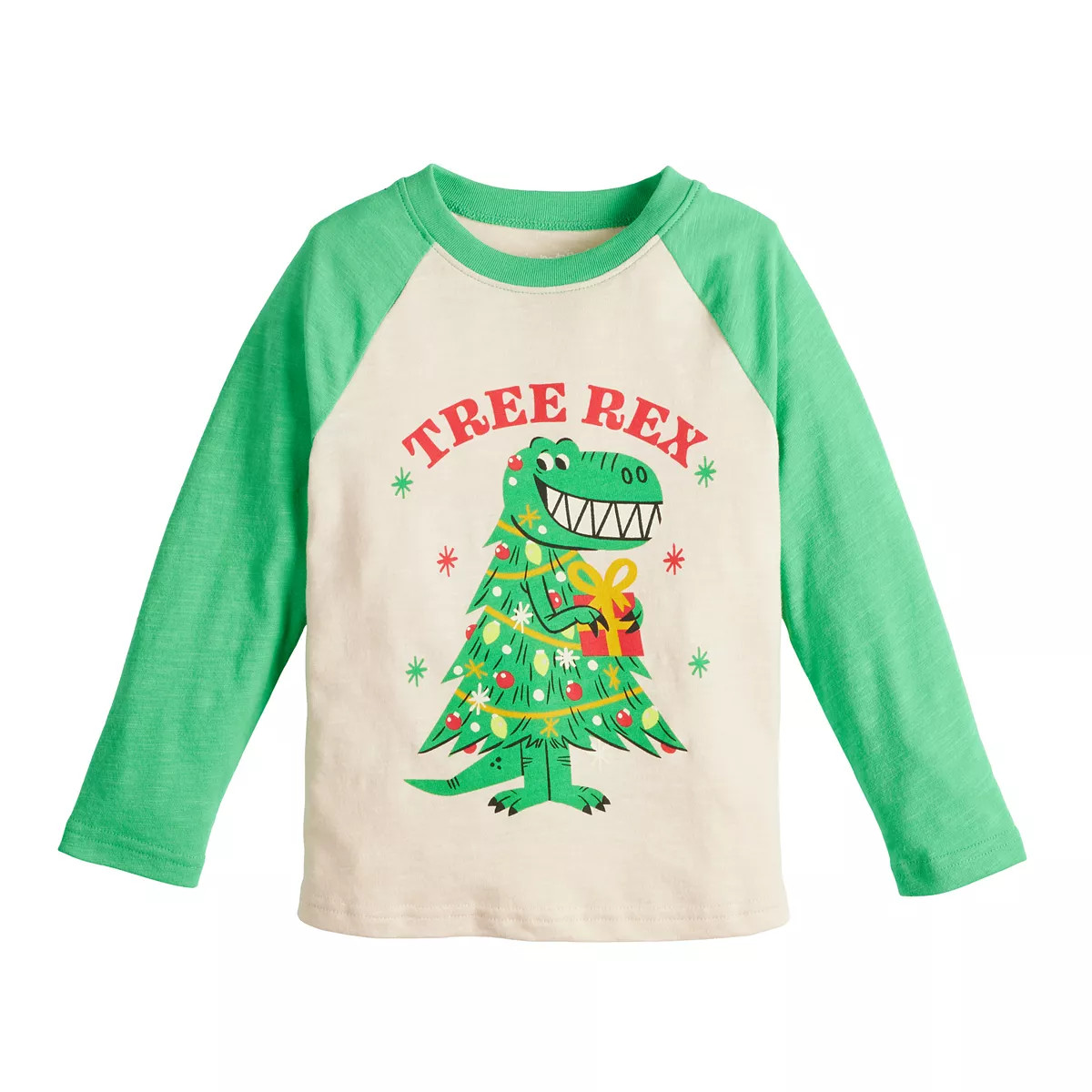 Baby & Toddler Boy Jumping Beans® Christmas Dino Tree-Rex Long Raglan Sleeve Graphic Tee | Kohl's