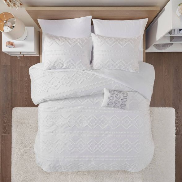 Jemma Solid Clipped Jacquard Comforter Set | Target