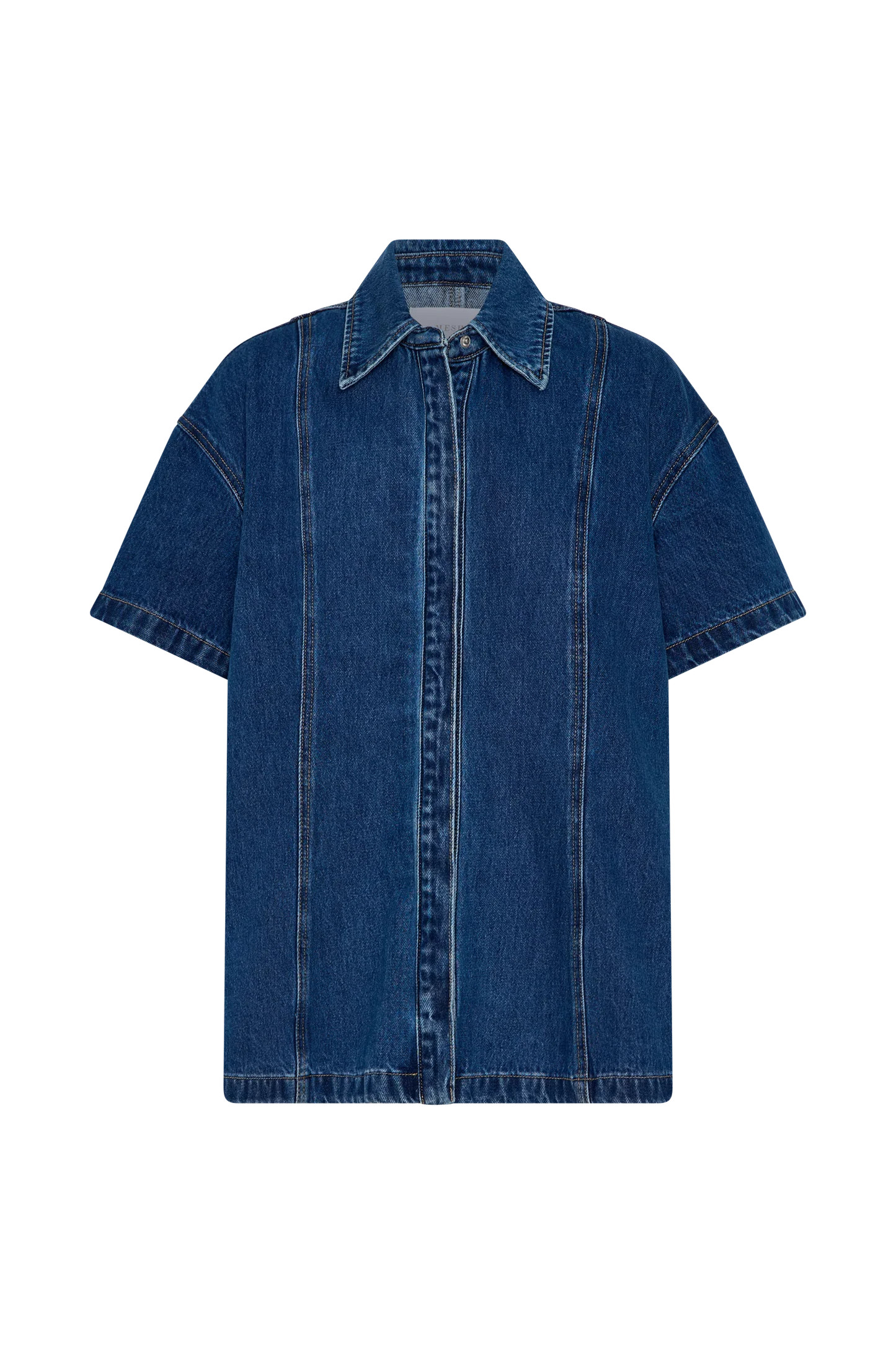 Maya Oversized Denim Shirt - Dark Blue | Meshki UK