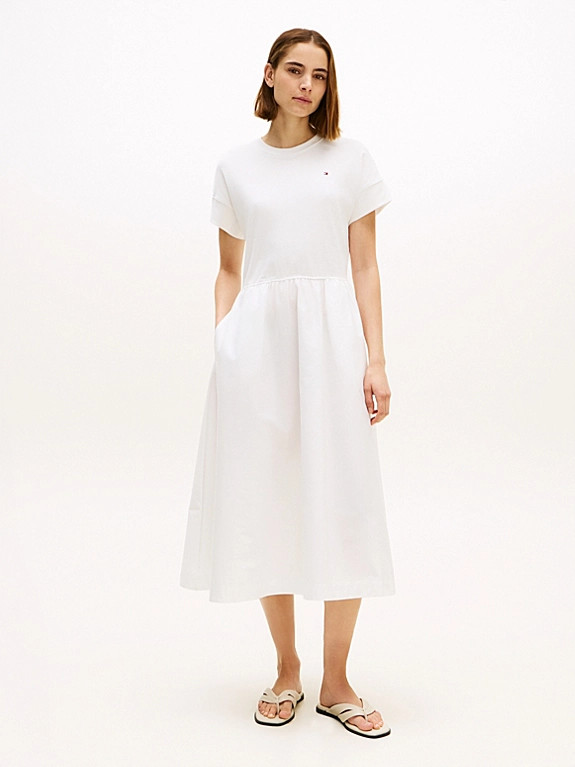 Contrast Fit And Flare Midi Dress | Tommy Hilfiger UK