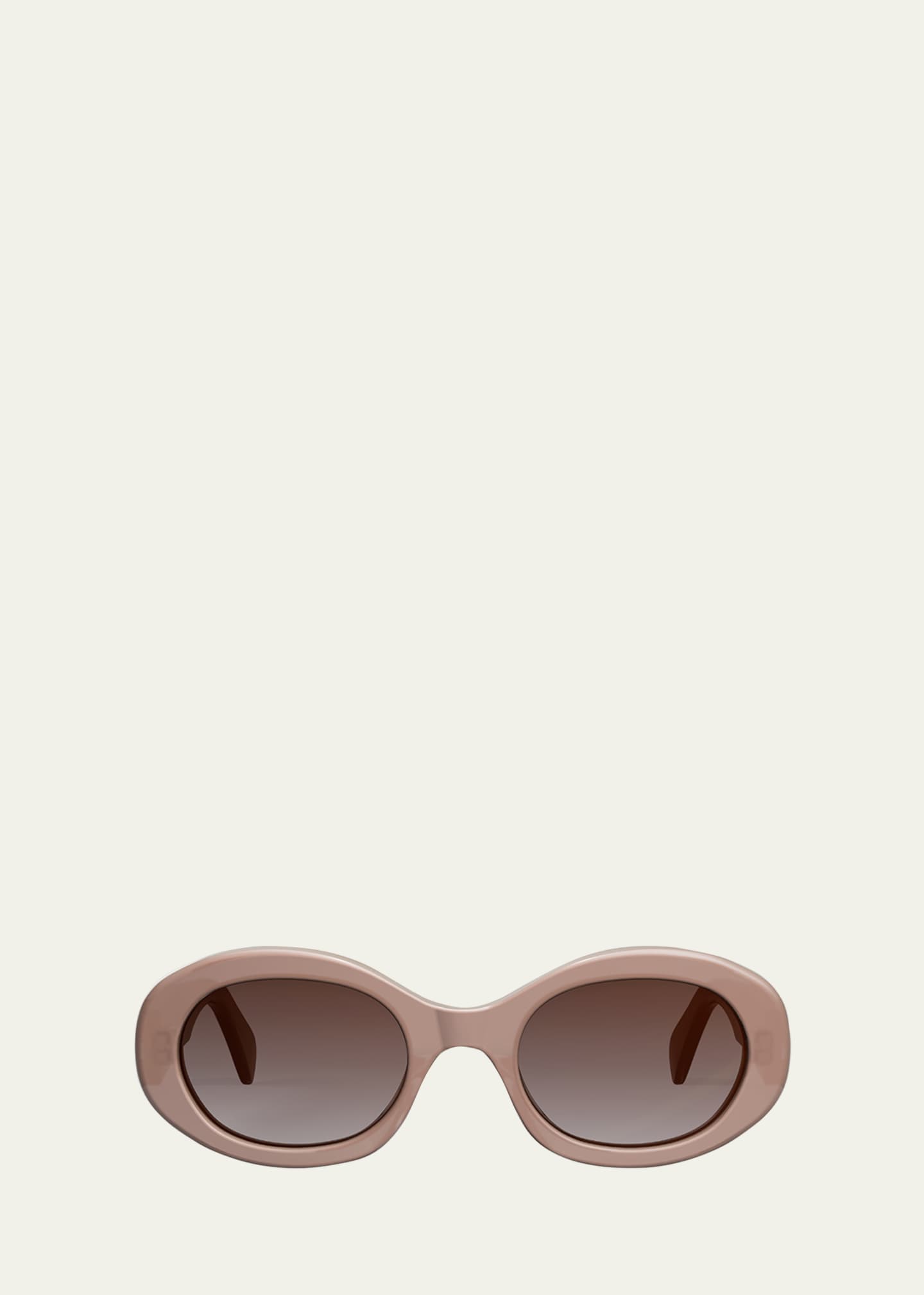 Celine Triomphe Logo Oval Acetate Sunglasses | Bergdorf Goodman