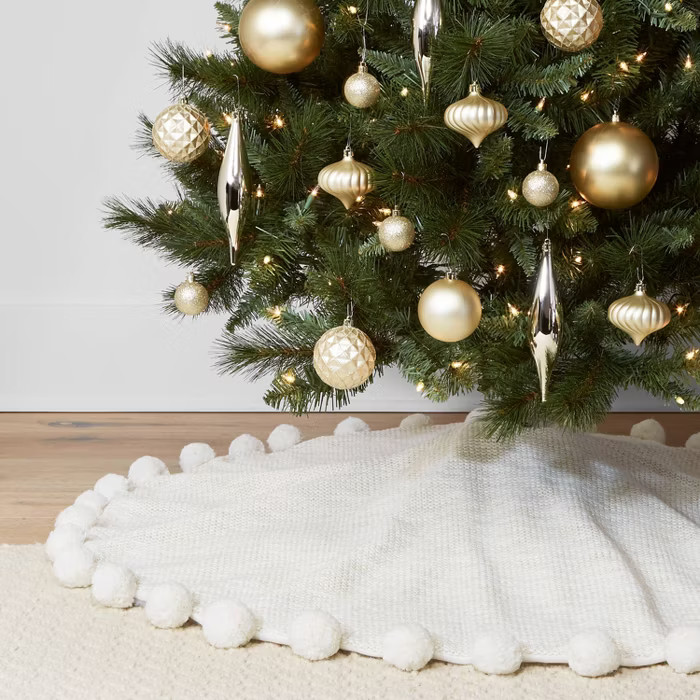 48in Pompom Christmas Tree Skirt Ivory - Wondershop™ | Target