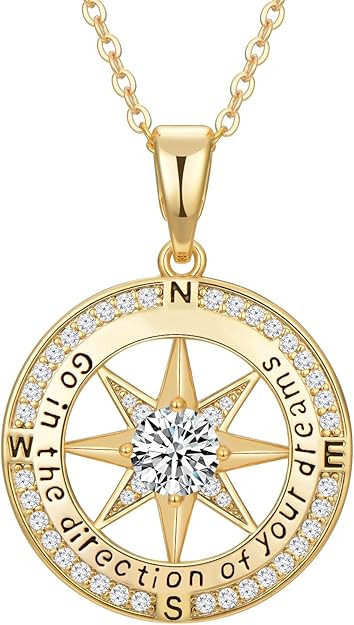 Graduation Gifts for Her 2024, Inspirational Graduates Compass Necklace for Women Girls Jewelry, ... | Amazon (US)