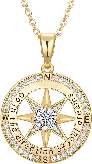 Graduation Gifts for Her 2024, Inspirational Graduates Compass Necklace for Women Girls Jewelry, ... | Amazon (US)