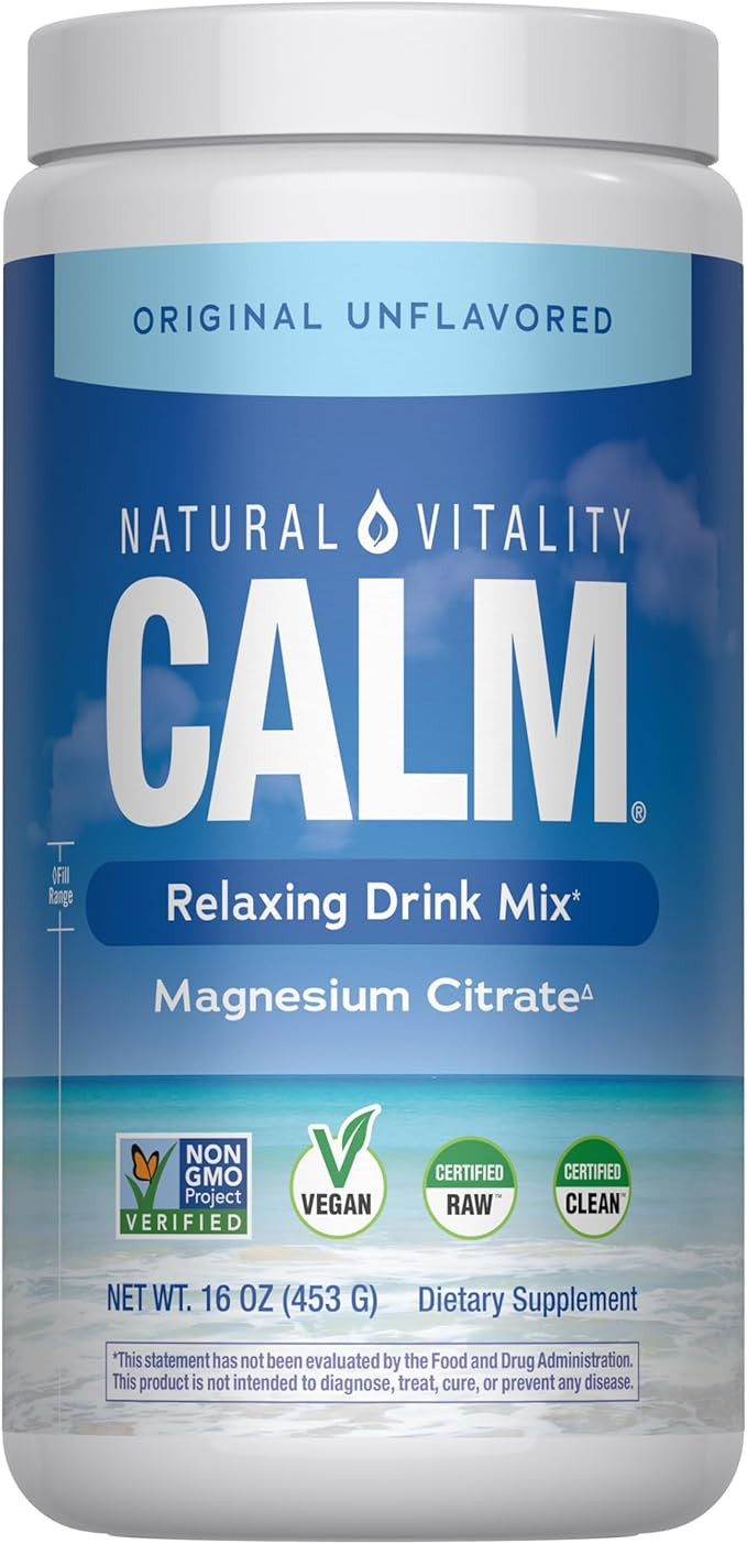 Natural Vitality Calm, Magnesium Supplement, Anti-Stress Drink Mix Powder, Gluten Free, Vegan, & ... | Amazon (US)