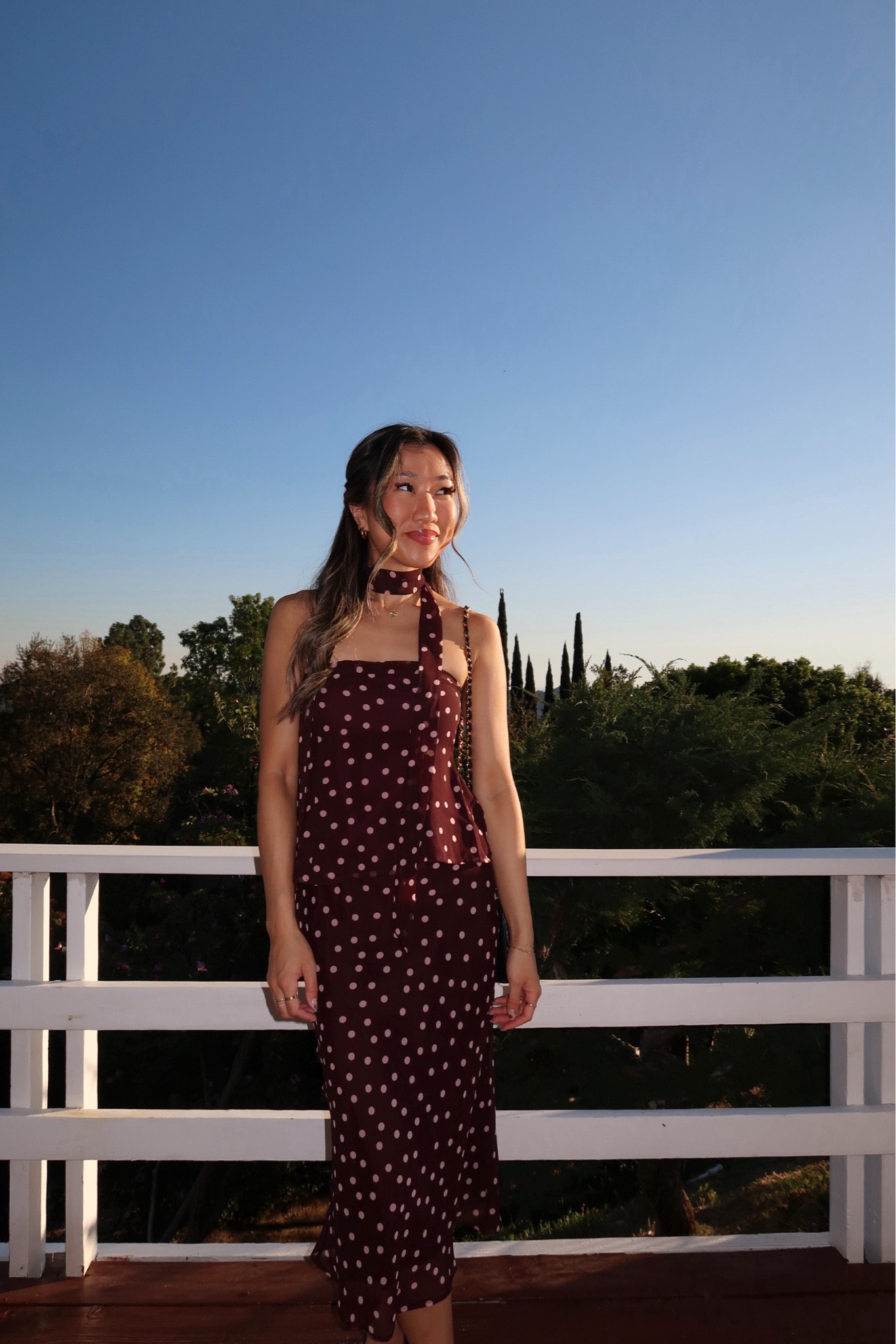 Polka dot spring dress set